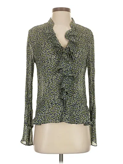 Pre-owned Sunny Leigh Long Sleeve Blouse In Green