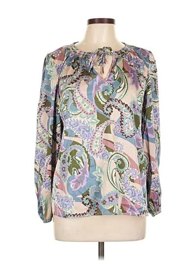Pre-owned Sunny Leigh Long Sleeve Blouse In Purple
