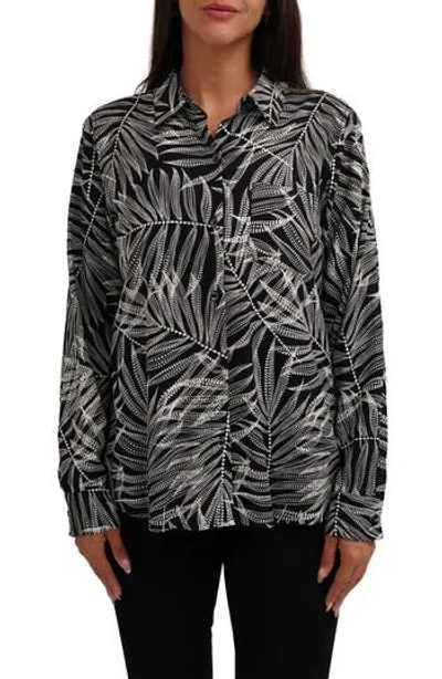 Sunny Leigh Long Sleeve Pocket Button-up Shirt In Black