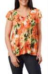 Sunny Leigh Pleated Flutter Sleeve Top
