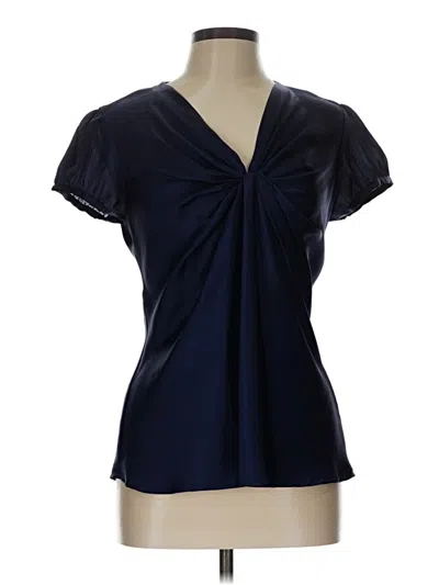Pre-owned Sunny Leigh Short Sleeve Blouse In Blue