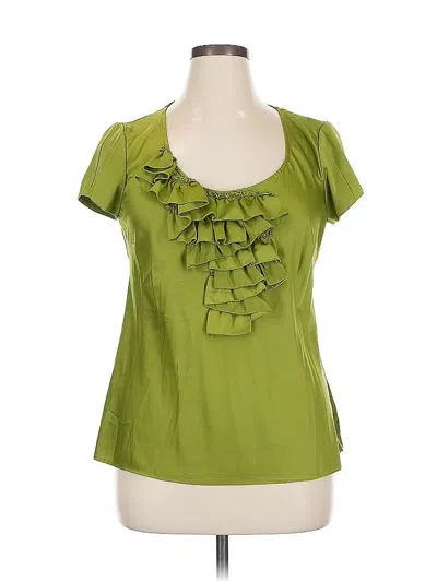 Pre-owned Sunny Leigh Short Sleeve Blouse In Green