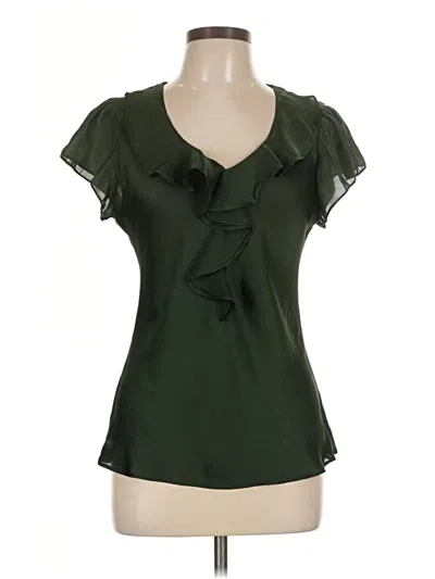 Pre-owned Sunny Leigh Short Sleeve Blouse In Green