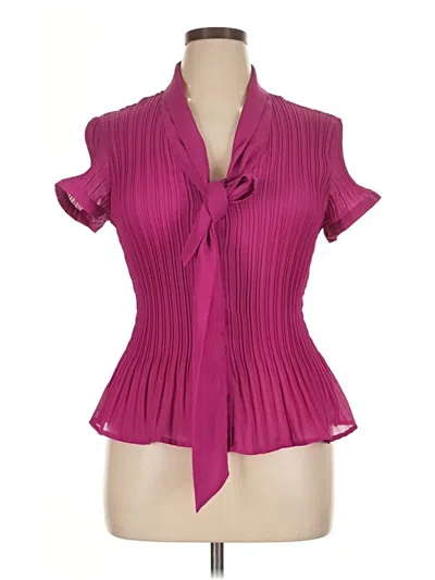 Pre-owned Sunny Leigh Short Sleeve Blouse In Pink