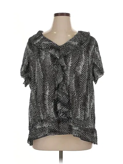 Pre-owned Sunny Leigh Short Sleeve Blouse In Silver