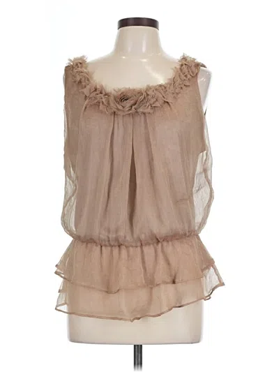 Pre-owned Sunny Leigh Sleeveless Blouse In Brown