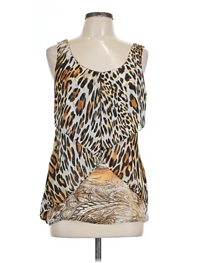 Pre-owned Sunny Leigh Sleeveless Blouse In Gold