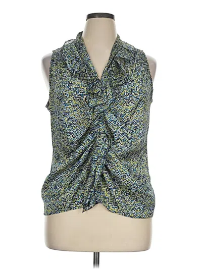 Pre-owned Sunny Leigh Sleeveless Blouse In Green