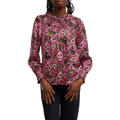 Sunny Leigh Smocked Paisley Print Top In Pink