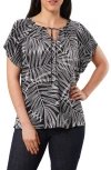 Sunny Leigh Tie Front Short Sleeve Top