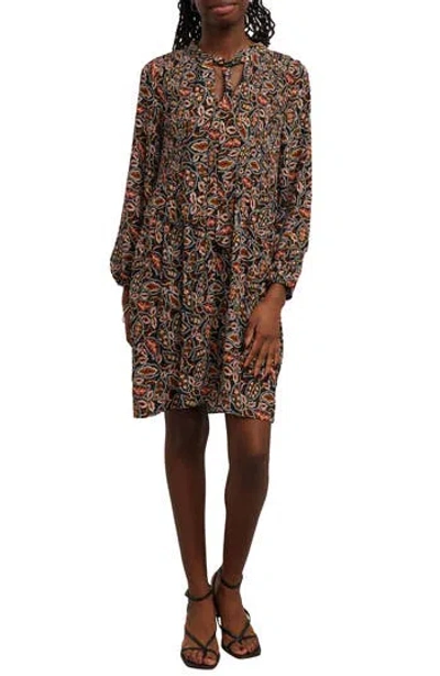 Sunny Leigh Tie Neck A-line Dress In Multi