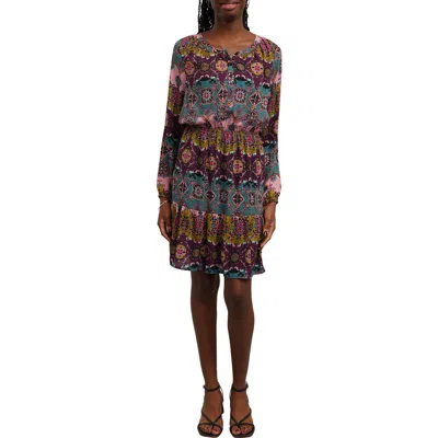 Sunny Leigh Tiered Minidress In Multi