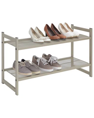 Sunny Point Sunnypoint 2 -tier Mesh Storage Rack In Gray