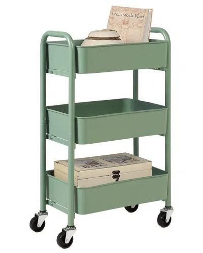 Sunny Point Sunnypoint Metal Compact 3 -tier Rolling Cart In Blue