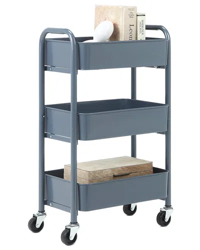 Sunny Point Sunnypoint Metal Compact 3 -tier Rolling Cart In Blue
