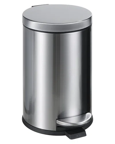 Sunny Point Sunnypoint Round Trash Can In Metallic