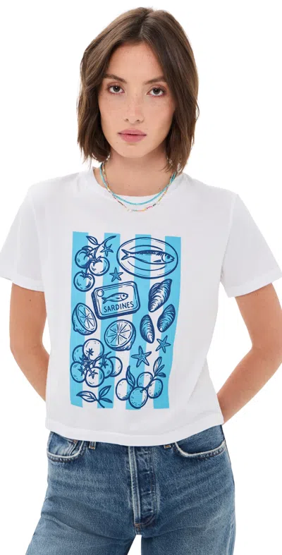 Sunny Somewhere Beachside Summer Everyday Tee White In Gray