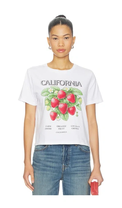 Sunny Somewhere California Strawberries Everyday Tee In White