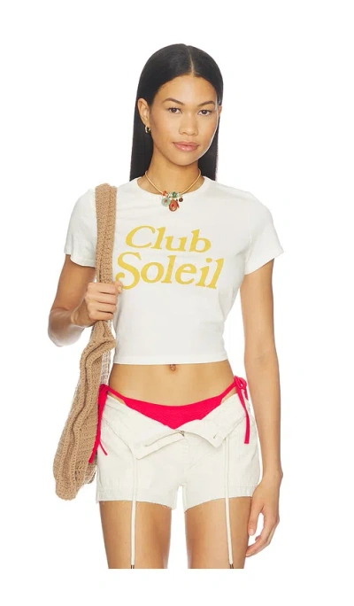 Sunny Somewhere Club Soleil Tiny Tee In White
