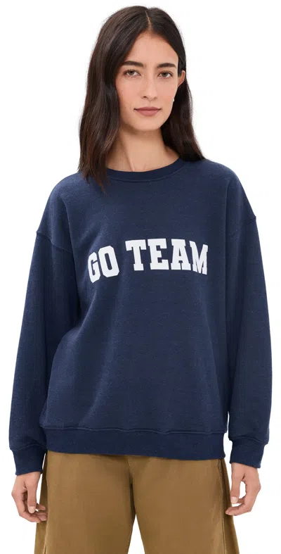 Sunny Somewhere Go Team Oversized Crew Tee Navy In Blue