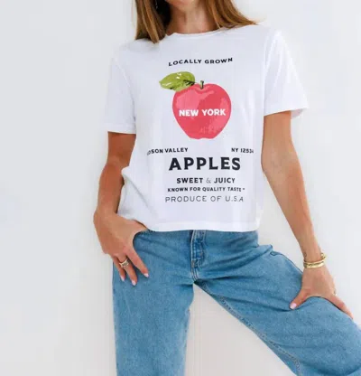 Sunny Somewhere Hudson Valley Apple Stand Everyday Tee In White
