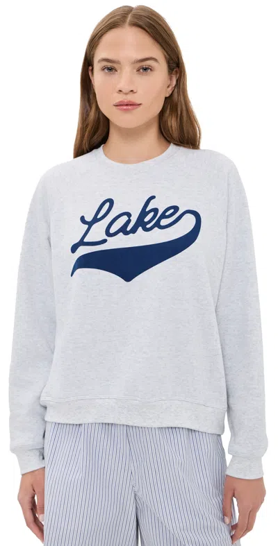 Sunny Somewhere Lake Raglan Sweatshirt Heather Ash In White