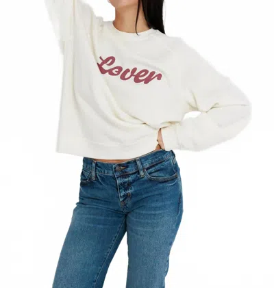 Sunny Somewhere Lover Raglan Crew Top In White In Neutral