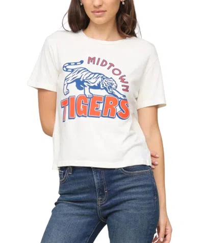 Sunny Somewhere Midtown Tigers Tee In Beige In White