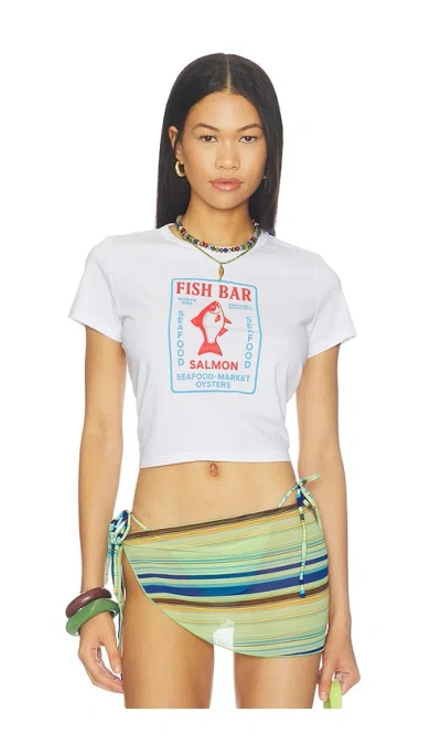 Sunny Somewhere Shirt Nantucket Fish Bar Tiny In White