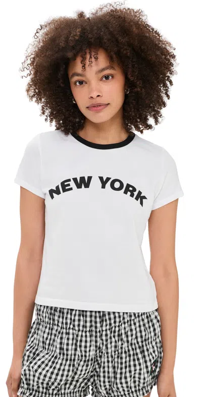 Sunny Somewhere New York Ringer Tee White / Black