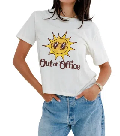 Sunny Somewhere Out Of Office Everyday Tee Top In Offwhite In White