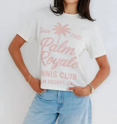 Sunny Somewhere Palm Royale Tennis Everyday Tee In Off White