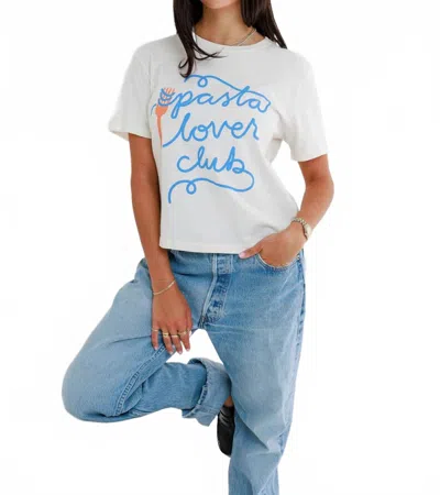 Sunny Somewhere Pasta Lover Club Everyday Tee In White