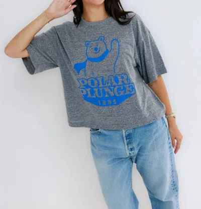 Sunny Somewhere Polar Plunge Boyfriend Short Sleeve Tee In Heather Grey In Gray