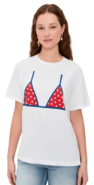 Sunny Somewhere Polka Dot Bikini Tee White