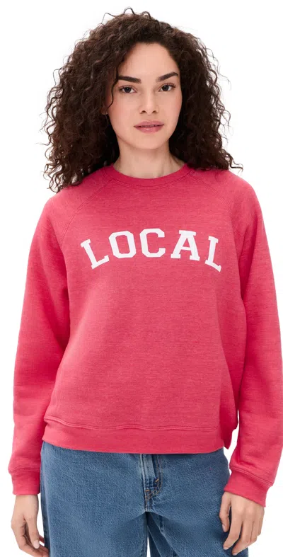 Sunny Somewhere Raglan Sweatshirt Heathered Red