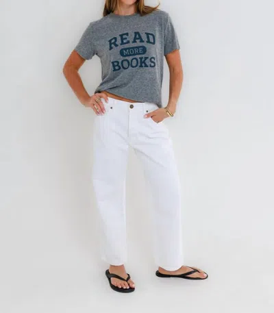 Sunny Somewhere Read More Books Everyday Tee In Heather Grey In Gray