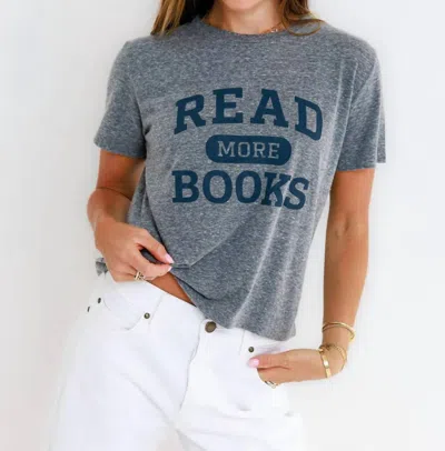 Sunny Somewhere Read More Books Short Sleeve Tee In Heather Grey In Multi