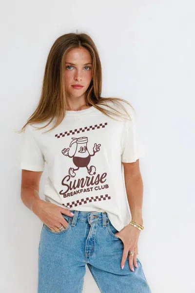 Sunny Somewhere Sunrise Breakfast Club Everyday Tee In Off White