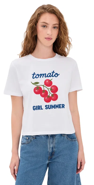 Sunny Somewhere Tomato Girl Summer Everyday Tee White