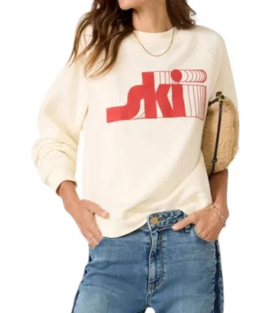 Sunny Somewhere Vintage Ski Raglan Crew Sweatshirt In Off White