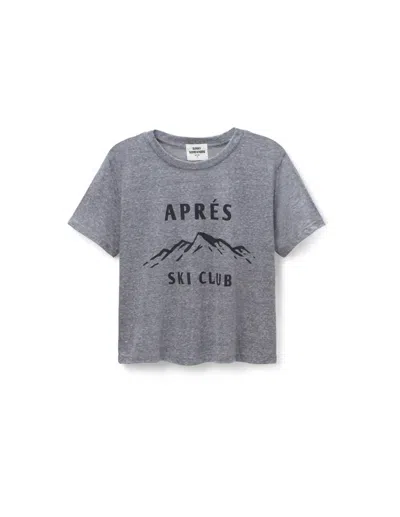 Sunny Somewhere Women's Apres Ski Club Everyday Short Sleeve Tee In Grey In Gray