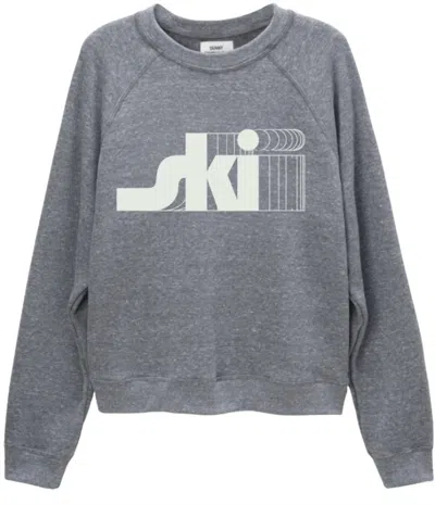 Sunny Somewhere Women's Retro Ski Raglan Crew Sweatshirt In Heather Grey In Gray