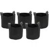 Sunnydaze 1 Gallon Garden Grow Bag With Handles Non-woven Polypropylene Fabric, Black, 5pc
