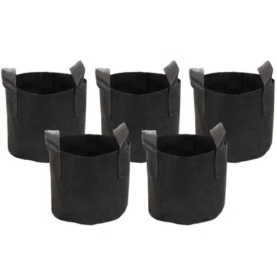 Sunnydaze 1 Gallon Garden Grow Bag With Handles Non-woven Polypropylene Fabric, Black, 5pc