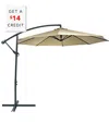 Sunnydaze 10' Steel Outdoor Offset Patio Umbrella With Cantilever And Crank With $14 Credit In Off-white