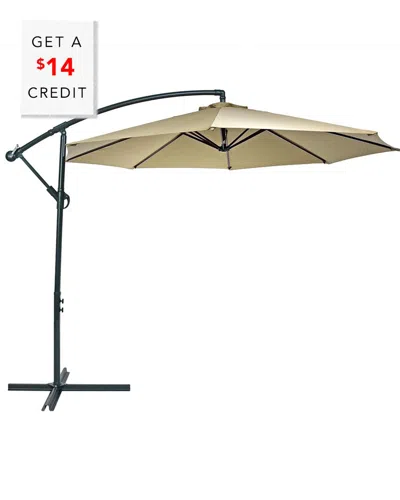 Sunnydaze 10' Steel Outdoor Offset Patio Umbrella With Cantilever And Crank With $14 Credit In Off-white