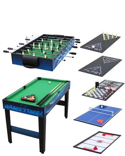 Sunnydaze 10-in-1 Multi Game Table- Billiards Foosball Hockey Pool