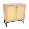 Sunnydaze 2-door Mdf Accent Cabinet With Built-in Shelf And Rattan Doors - 31.5" W X 15" D X 33" H