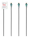Sunnydaze 2-in-1 Metal Swirl With Blue Glass Outdoor Lawn Torch With $11 Credit In Blue